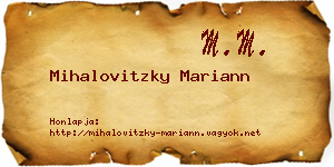 Mihalovitzky Mariann névjegykártya