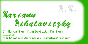 mariann mihalovitzky business card